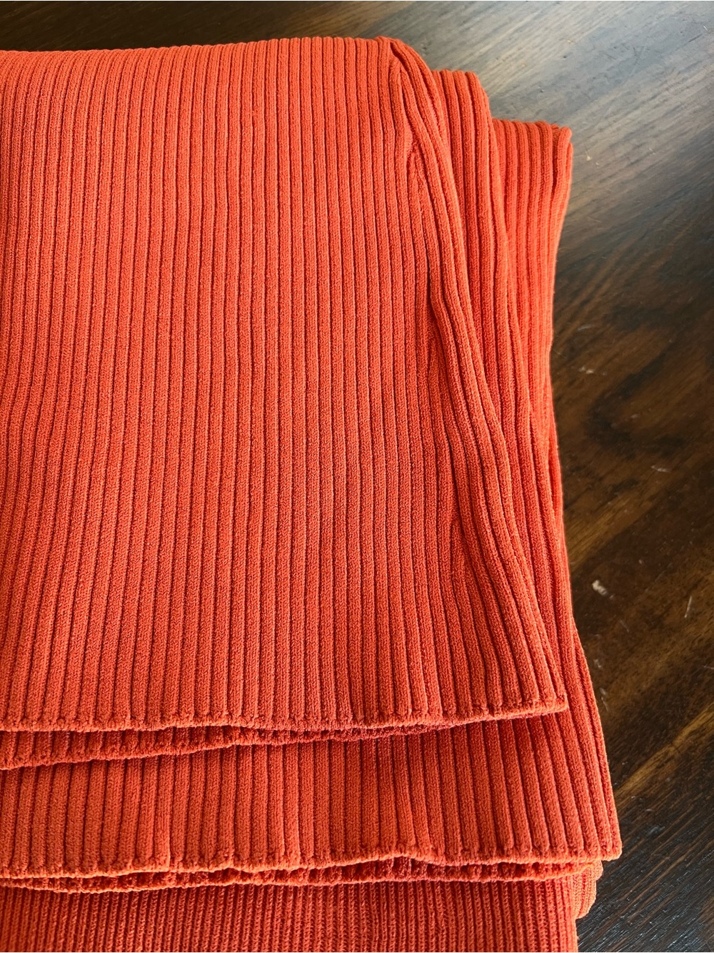 Le Ore Rimini Ribbed Knit Flare Pant Women's S Orange Spice Split Leg Pull On - Picture 13 of 13